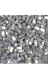 Miyuki half tila 5x2.4mm beads - Opaque smoke grey luster HTL-1865